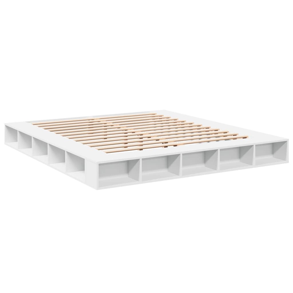 Bedframe bewerkt hout wit 180x200 cm is nu te koop bij PeponiXL, paradijselijk wonen!