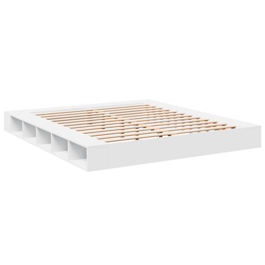 Bedframe bewerkt hout wit 180x200 cm is nu te koop bij PeponiXL, paradijselijk wonen!