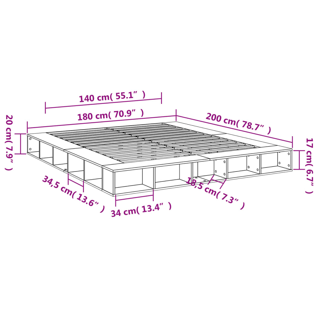 Bedframe bewerkt hout wit 180x200 cm is nu te koop bij PeponiXL, paradijselijk wonen!