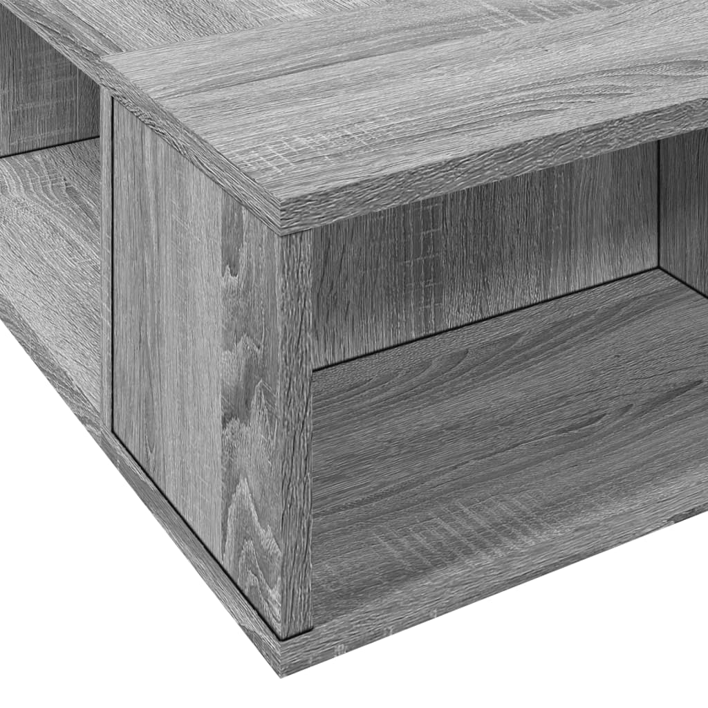 Bedframe bewerkt hout grijs sonoma eikenkleurig 180x200 cm is nu te koop bij PeponiXL, paradijselijk wonen!