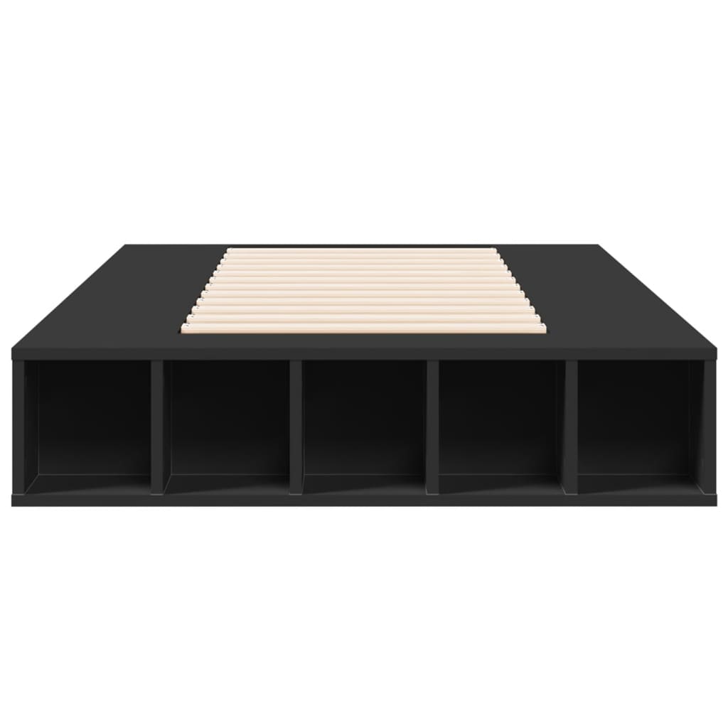 Bedframe bewerkt hout zwart 100x200 cm is nu te koop bij PeponiXL, paradijselijk wonen!