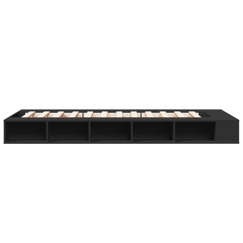 Bedframe bewerkt hout zwart 100x200 cm is nu te koop bij PeponiXL, paradijselijk wonen!