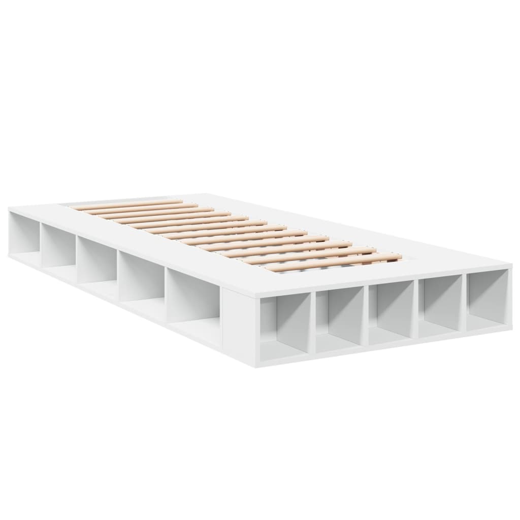 Bedframe bewerkt hout wit 90x190 cm is nu te koop bij PeponiXL, paradijselijk wonen!