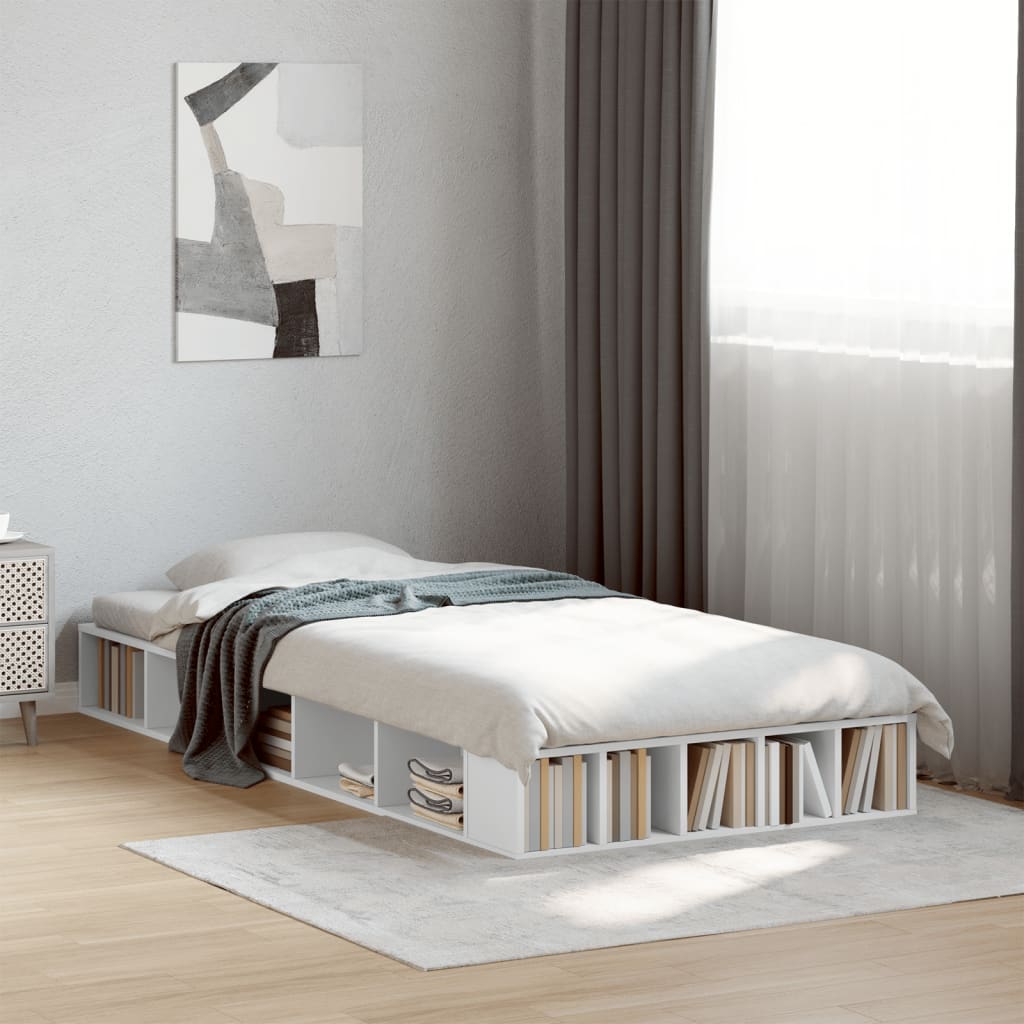 Bedframe bewerkt hout wit 90x190 cm is nu te koop bij PeponiXL, paradijselijk wonen!
