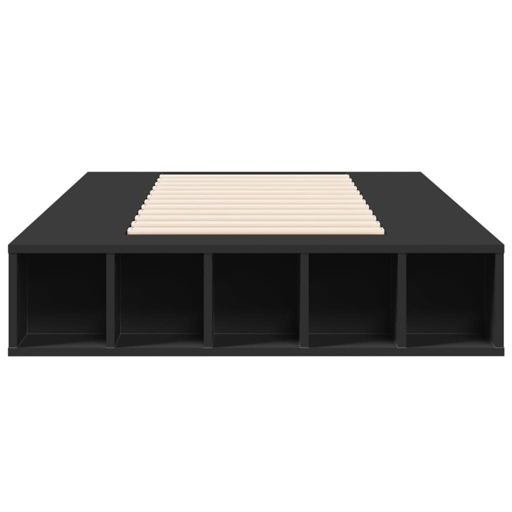 Bedframe bewerkt hout zwart 90x190 cm is nu te koop bij PeponiXL, paradijselijk wonen!