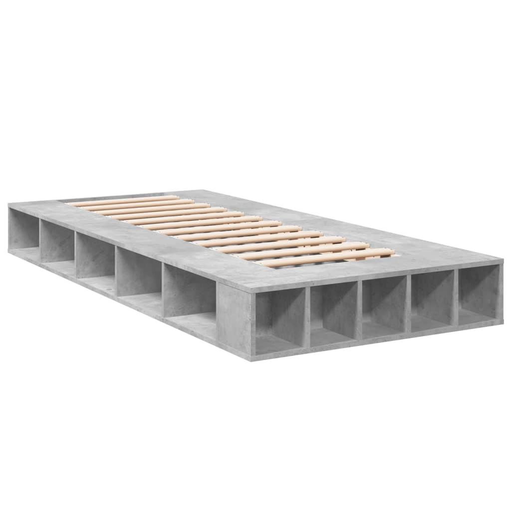 Bedframe bewerkt hout betongrijs 90x190 cm is nu te koop bij PeponiXL, paradijselijk wonen!