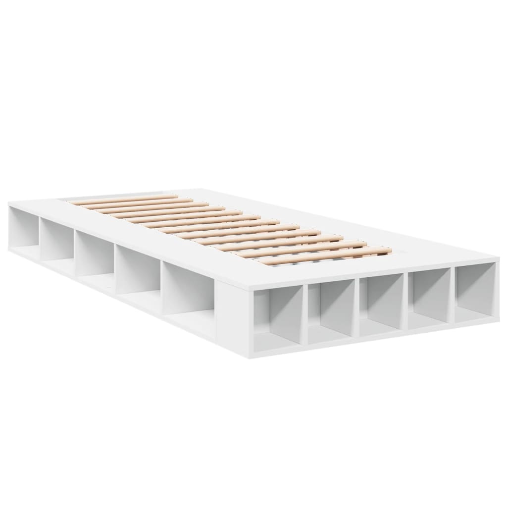 Bedframe bewerkt hout wit 75x190 cm is nu te koop bij PeponiXL, paradijselijk wonen!