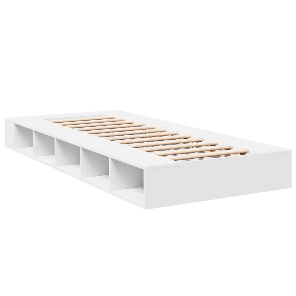 Bedframe bewerkt hout wit 75x190 cm is nu te koop bij PeponiXL, paradijselijk wonen!