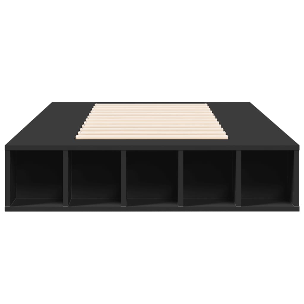 Bedframe bewerkt hout zwart 75x190 cm is nu te koop bij PeponiXL, paradijselijk wonen!