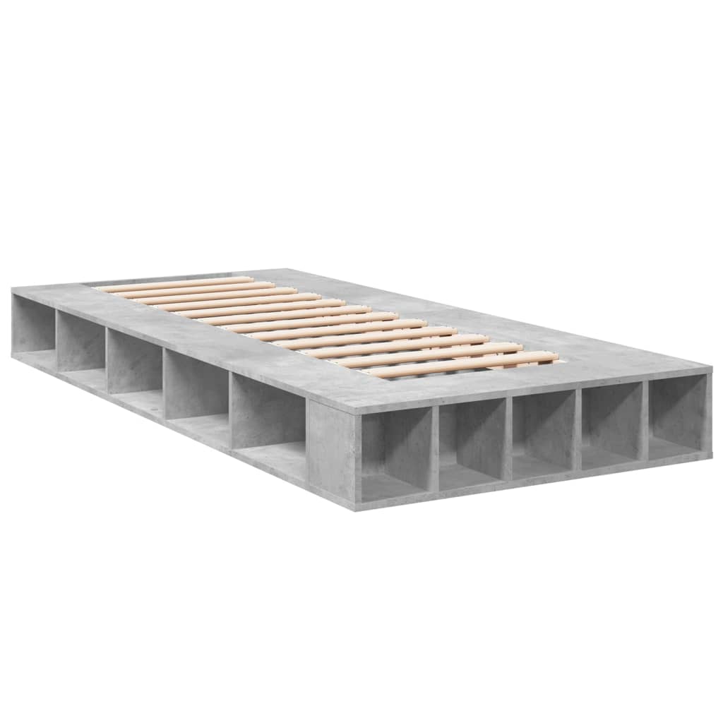 Bedframe bewerkt hout betongrijs 75x190 cm is nu te koop bij PeponiXL, paradijselijk wonen!