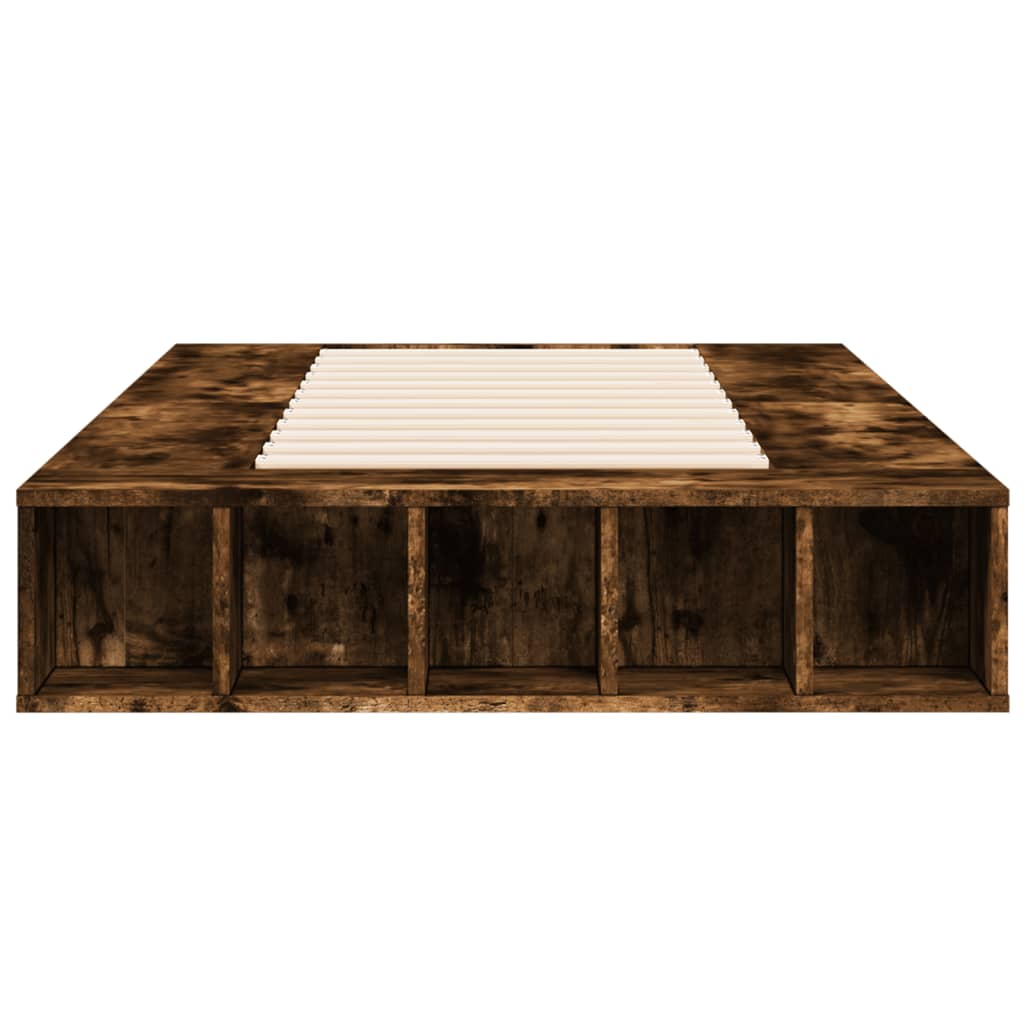 Bedframe bewerkt hout gerookt eikenkleurig 75x190 cm is nu te koop bij PeponiXL, paradijselijk wonen!