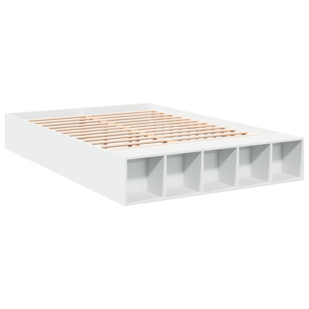 Bedframe bewerkt hout wit 150x200 cm is nu te koop bij PeponiXL, paradijselijk wonen!