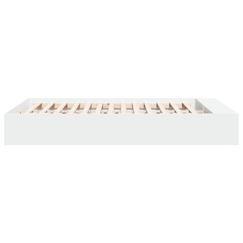 Bedframe bewerkt hout wit 150x200 cm is nu te koop bij PeponiXL, paradijselijk wonen!