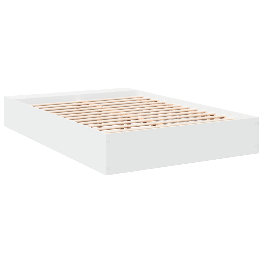 Bedframe bewerkt hout wit 150x200 cm is nu te koop bij PeponiXL, paradijselijk wonen!