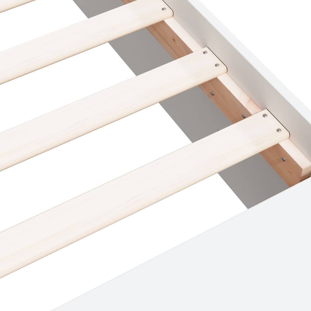 Bedframe bewerkt hout wit 150x200 cm is nu te koop bij PeponiXL, paradijselijk wonen!