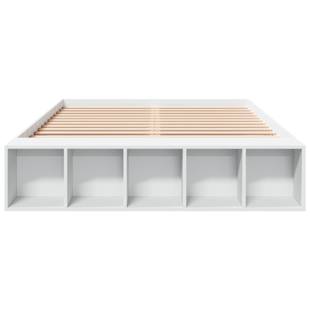 Bedframe bewerkt hout wit 135x190 cm is nu te koop bij PeponiXL, paradijselijk wonen!