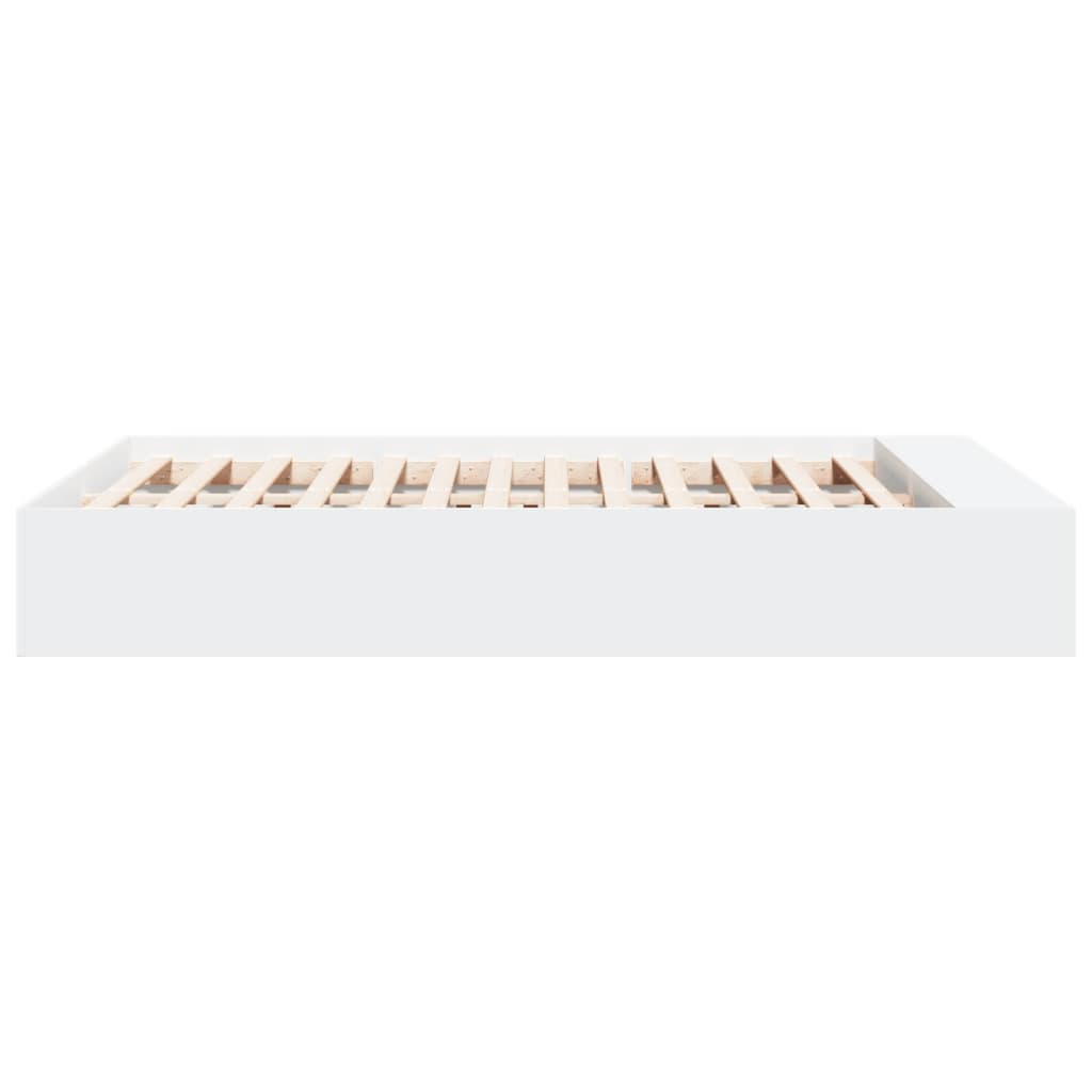 Bedframe bewerkt hout wit 135x190 cm is nu te koop bij PeponiXL, paradijselijk wonen!
