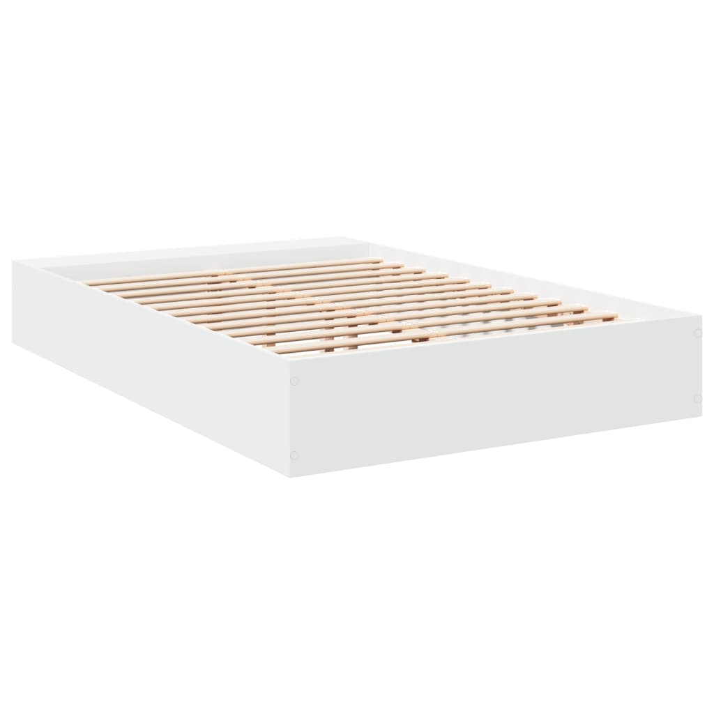 Bedframe bewerkt hout wit 135x190 cm is nu te koop bij PeponiXL, paradijselijk wonen!
