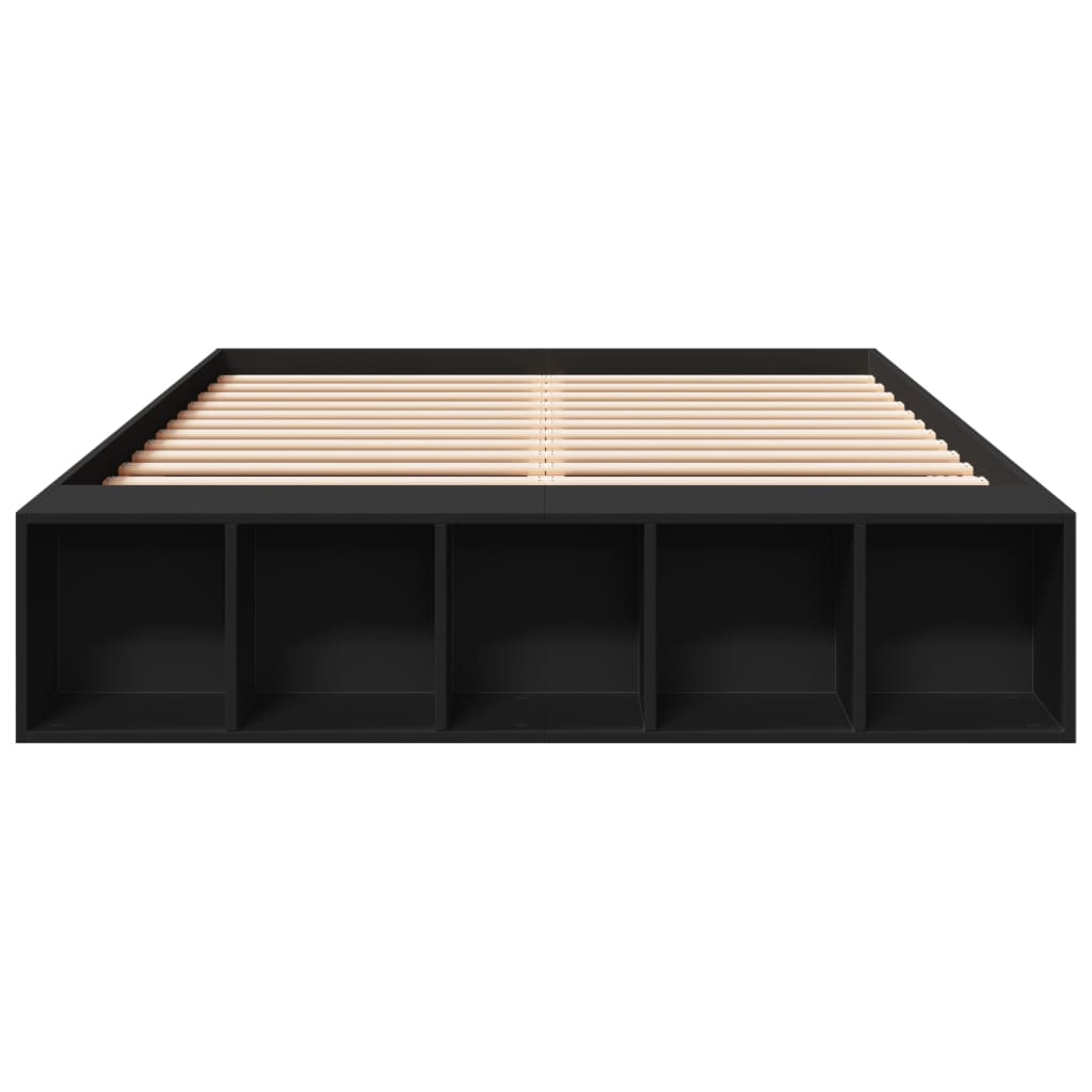 Bedframe bewerkt hout zwart 135x190 cm is nu te koop bij PeponiXL, paradijselijk wonen!