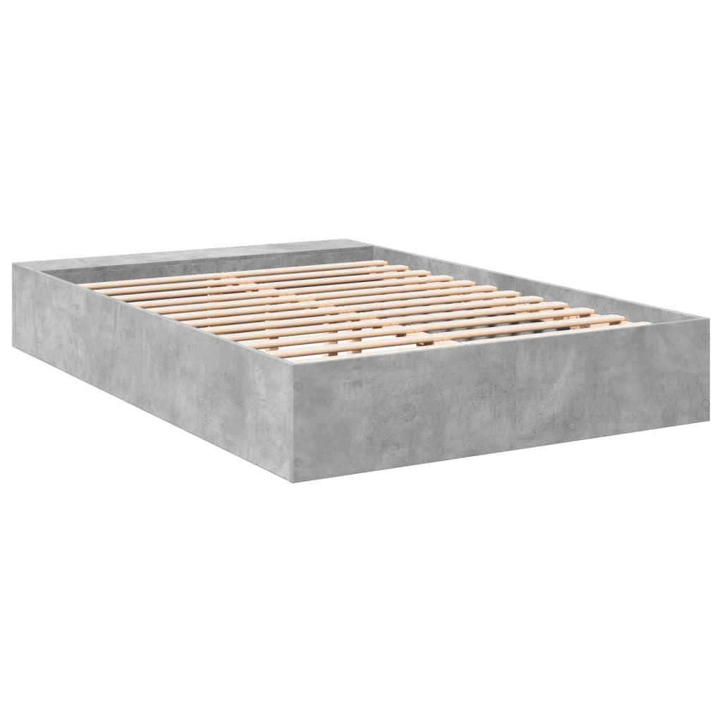 Bedframe bewerkt hout betongrijs 135x190 cm is nu te koop bij PeponiXL, paradijselijk wonen!