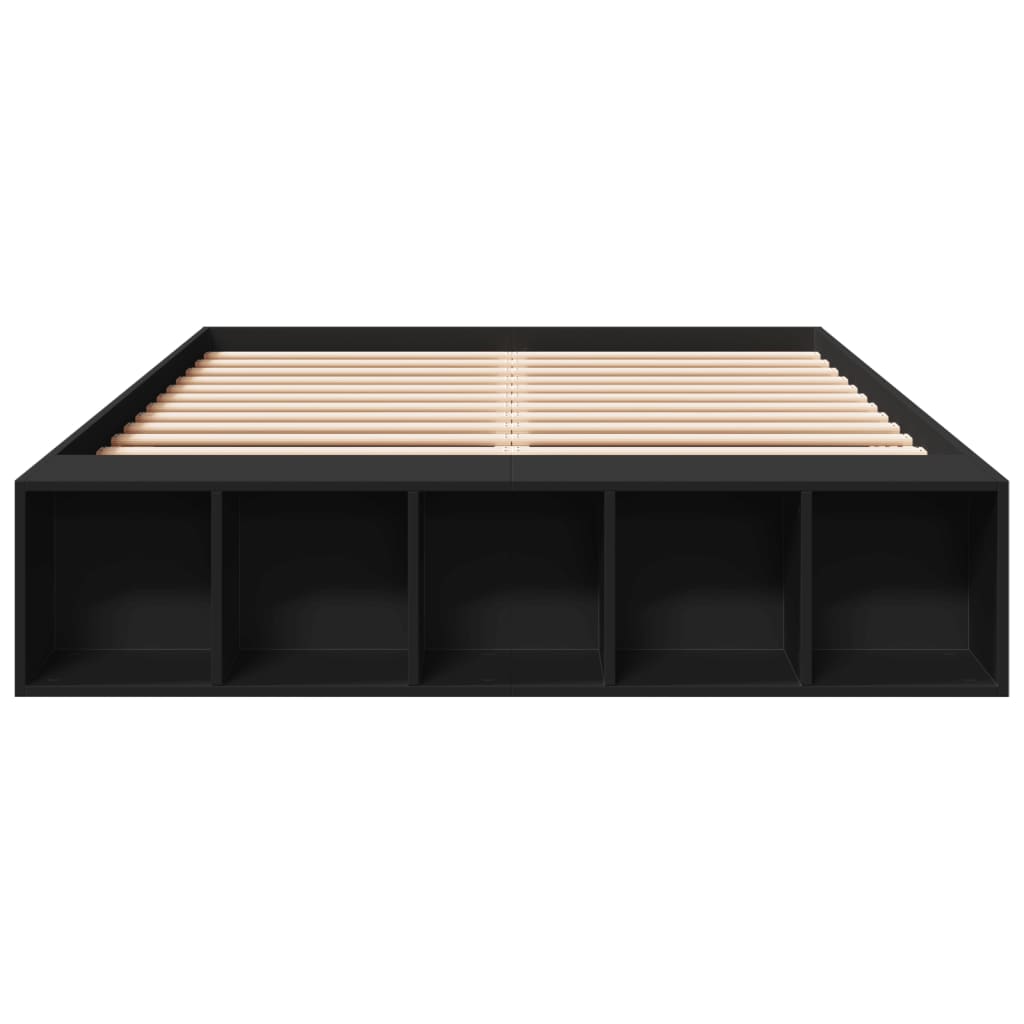 Bedframe bewerkt hout zwart 120x190 cm is nu te koop bij PeponiXL, paradijselijk wonen!