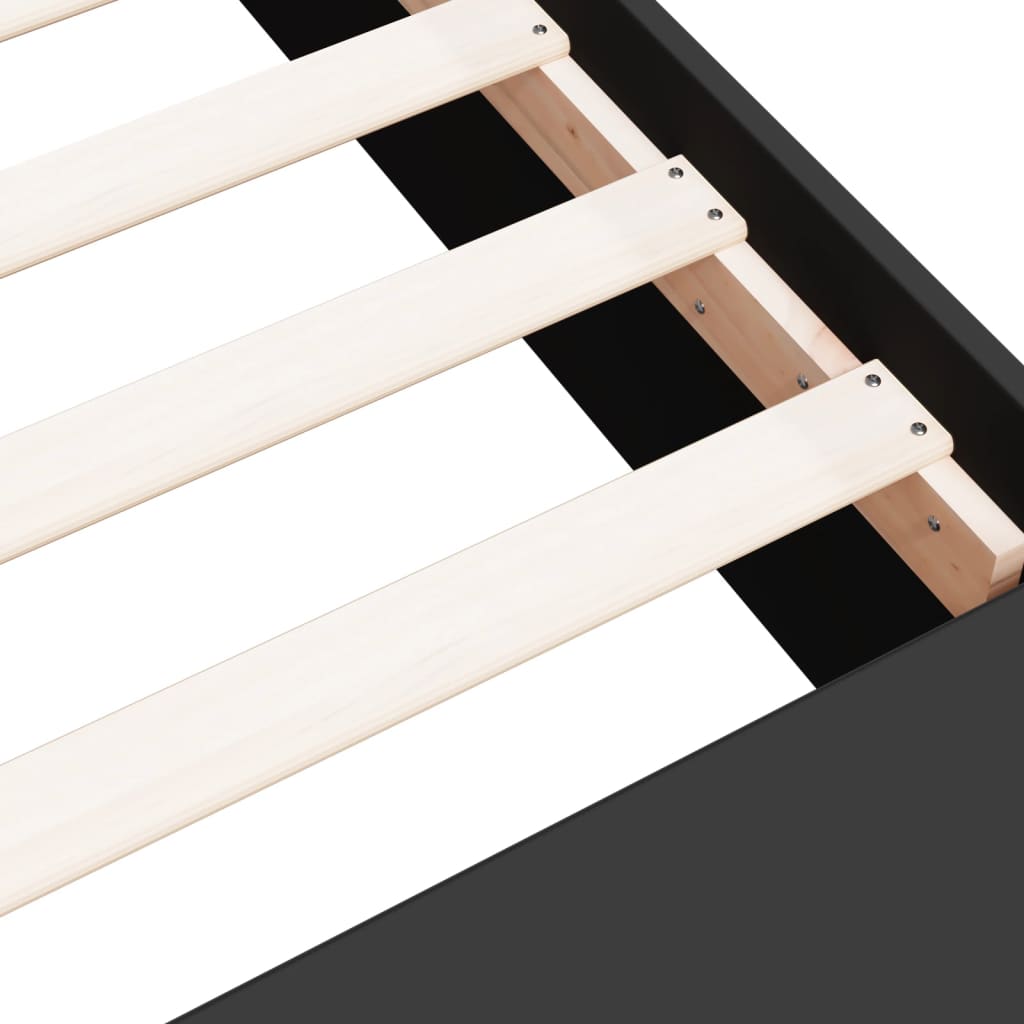 Bedframe bewerkt hout zwart 120x190 cm is nu te koop bij PeponiXL, paradijselijk wonen!