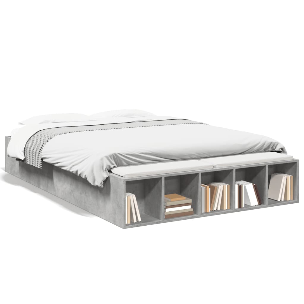 Bedframe bewerkt hout betongrijs 120x190 cm is nu te koop bij PeponiXL, paradijselijk wonen!