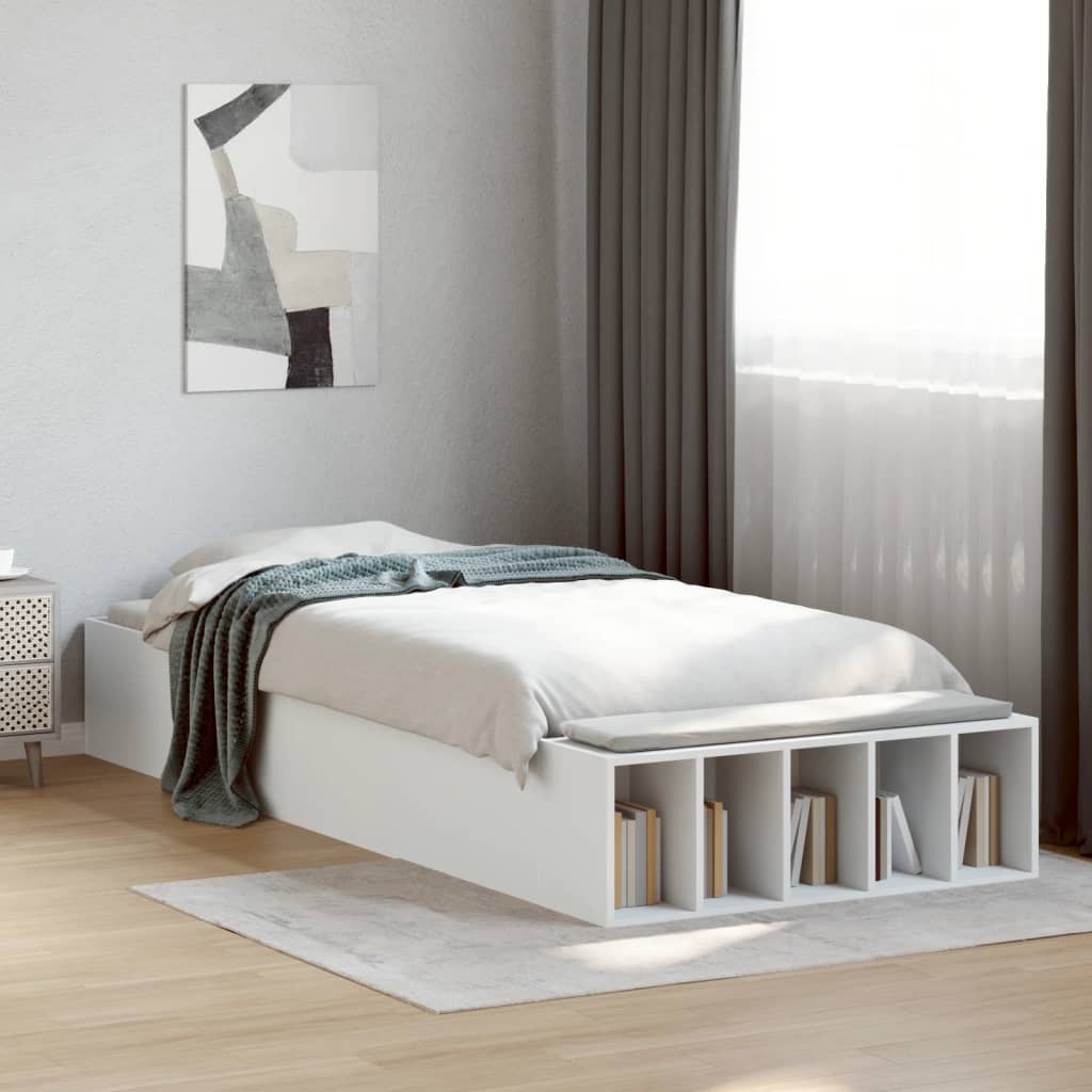 Bedframe bewerkt hout wit 100x200 cm is nu te koop bij PeponiXL, paradijselijk wonen!