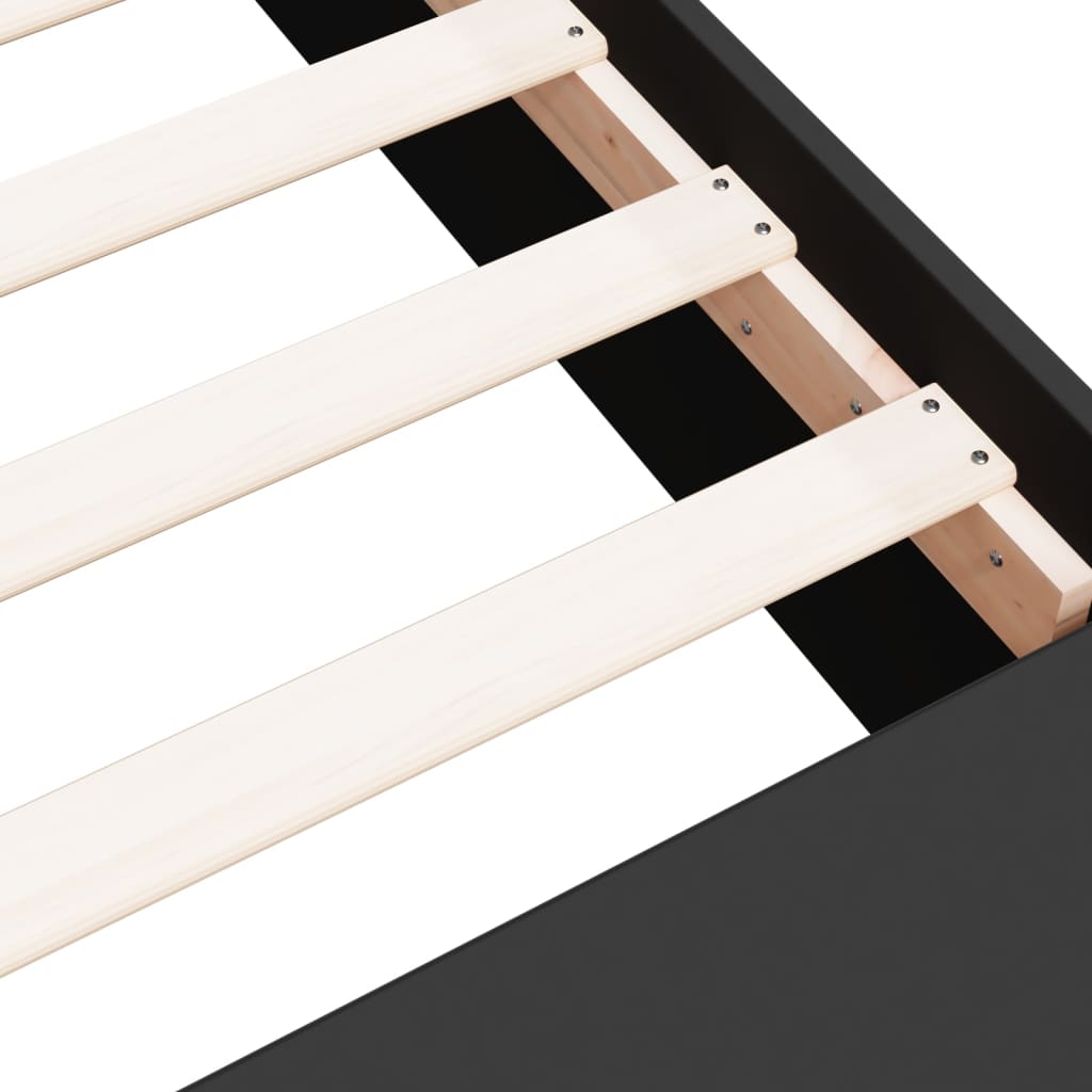 Bedframe bewerkt hout zwart 100x200 cm is nu te koop bij PeponiXL, paradijselijk wonen!