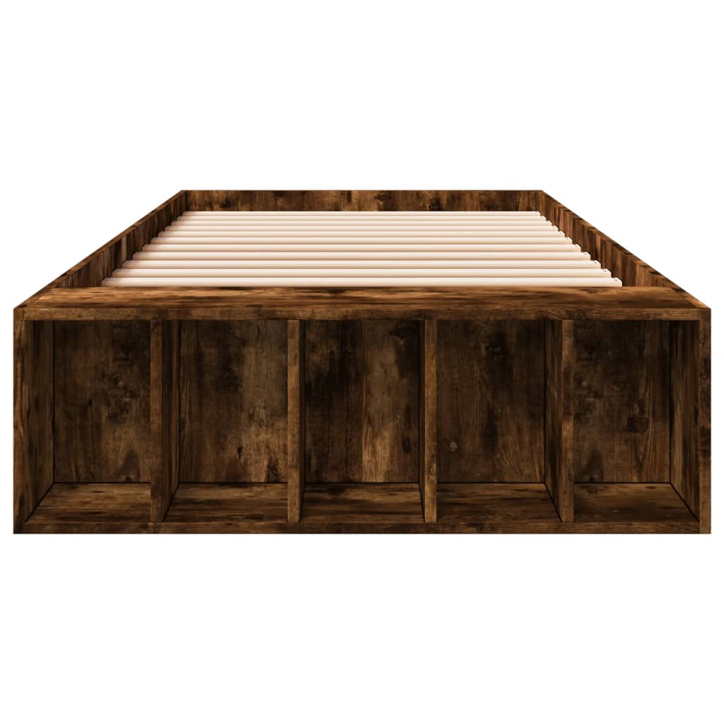 Bedframe bewerkt hout gerookt eikenkleurig 100x200 cm is nu te koop bij PeponiXL, paradijselijk wonen!