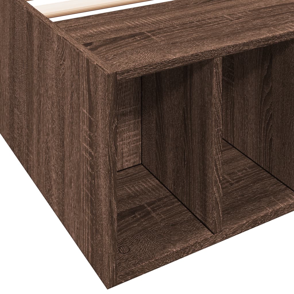Bedframe bewerkt hout bruin eikenkleur 90x200 cm is nu te koop bij PeponiXL, paradijselijk wonen!