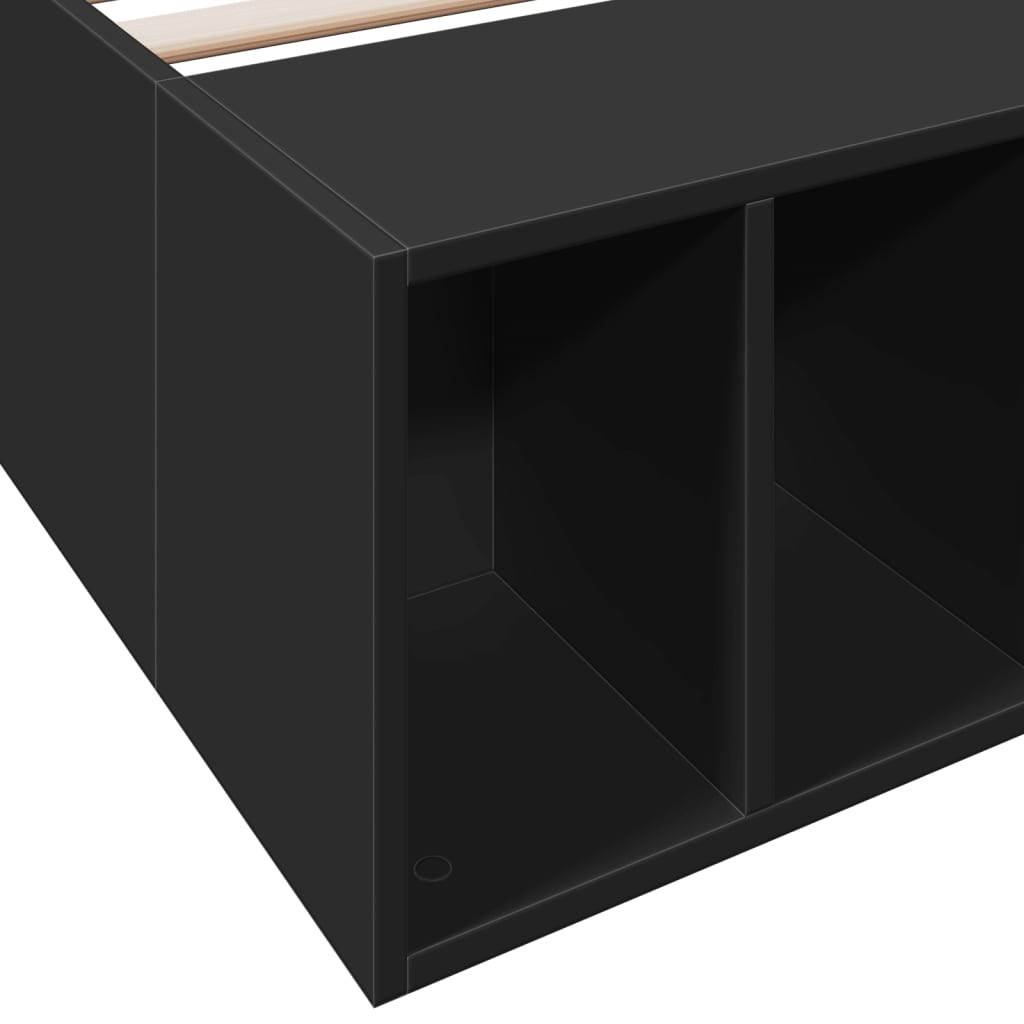 Bedframe bewerkt hout zwart 90x190 cm is nu te koop bij PeponiXL, paradijselijk wonen!