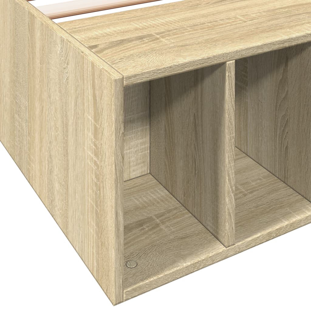 Bedframe bewerkt hout sonoma eikenkleurig 90x190 cm is nu te koop bij PeponiXL, paradijselijk wonen!