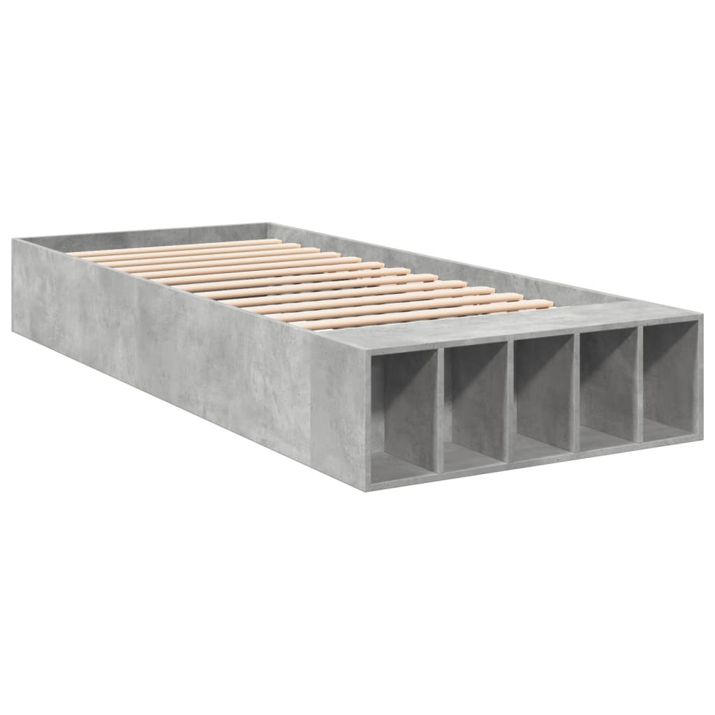 Bedframe bewerkt hout betongrijs 90x190 cm is nu te koop bij PeponiXL, paradijselijk wonen!
