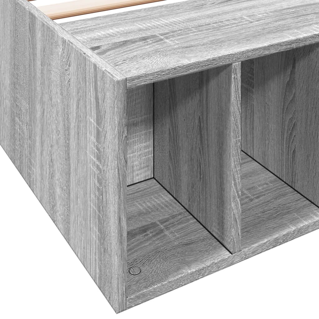 Bedframe bewerkt hout grijs sonoma eikenkleurig 90x190 cm is nu te koop bij PeponiXL, paradijselijk wonen!