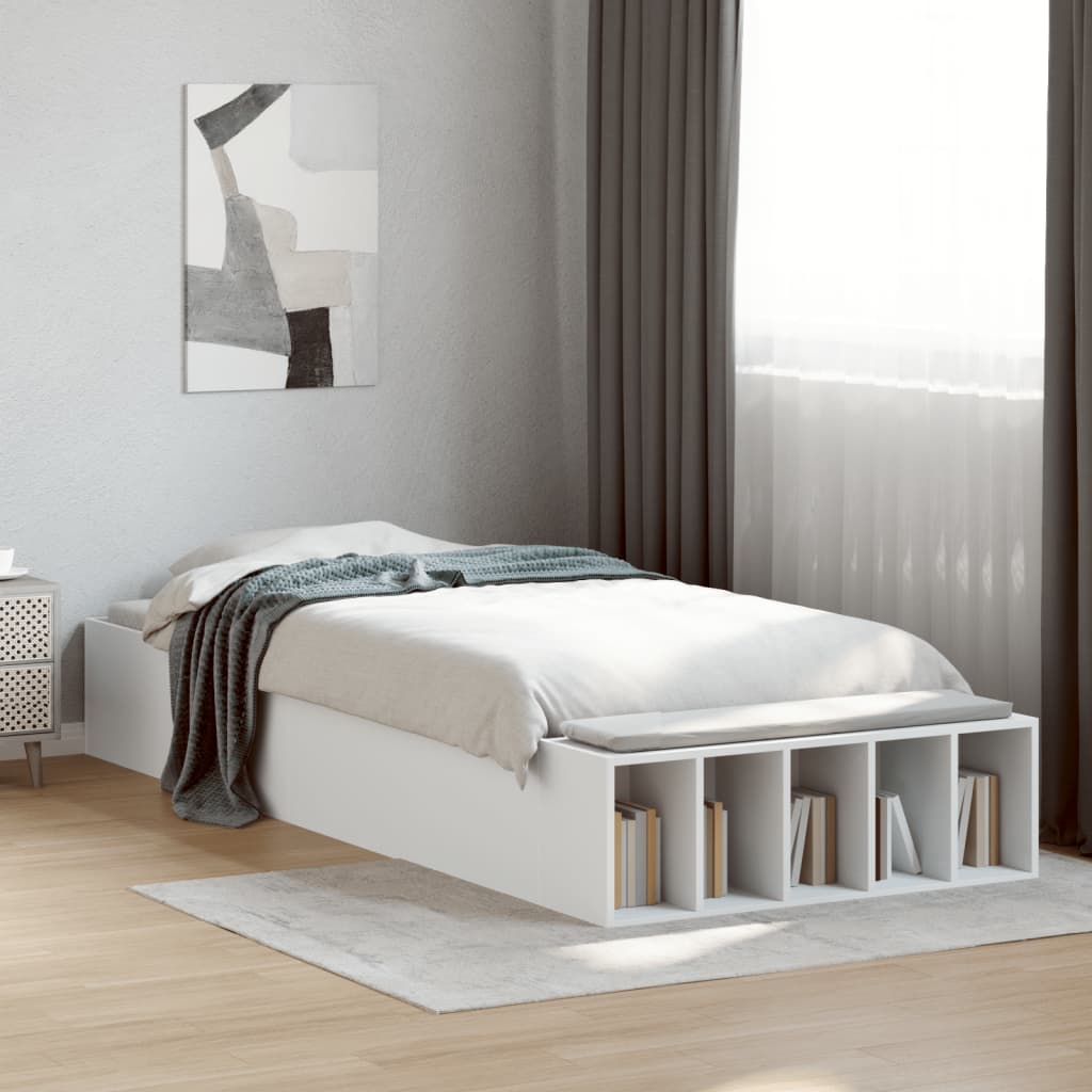 Bedframe bewerkt hout wit 75x190 cm is nu te koop bij PeponiXL, paradijselijk wonen!