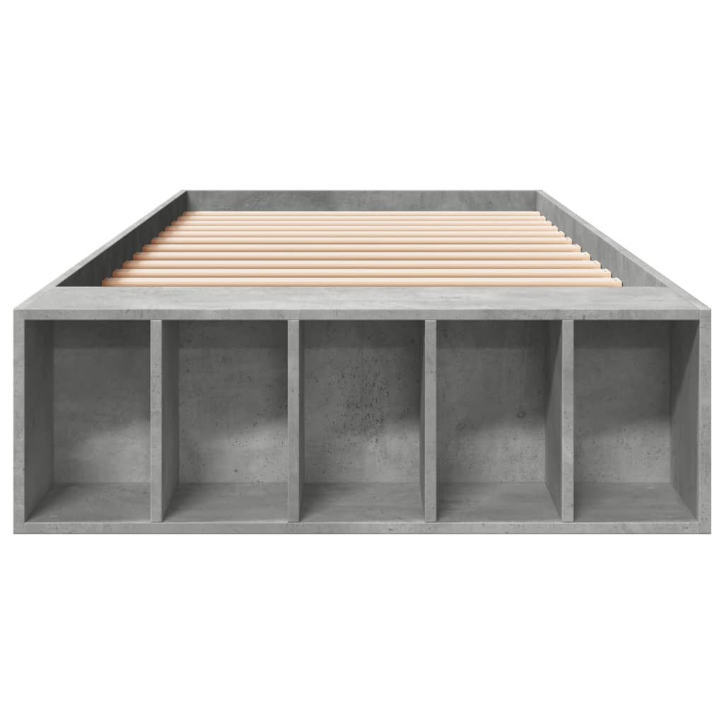 Bedframe bewerkt hout betongrijs 75x190 cm is nu te koop bij PeponiXL, paradijselijk wonen!
