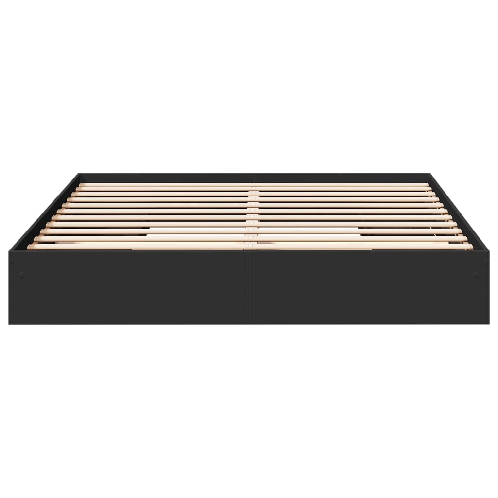 Bedframe met lades bewerkt hout zwart 200x200 cm is nu te koop bij PeponiXL, paradijselijk wonen!