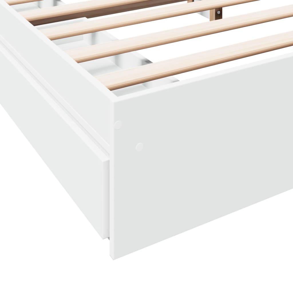 Bedframe met lades bewerkt hout wit 180x200 cm is nu te koop bij PeponiXL, paradijselijk wonen!