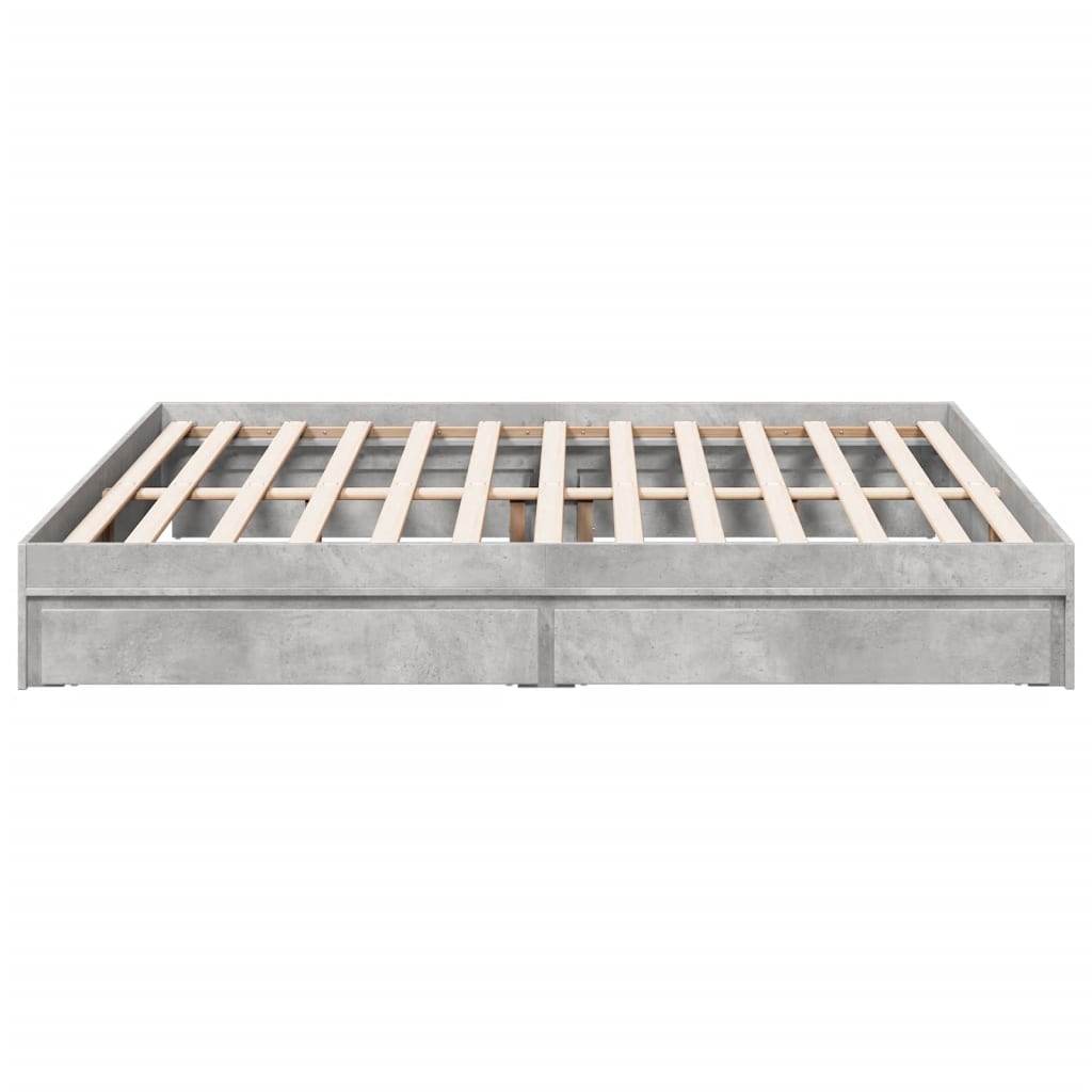 Bedframe met lades bewerkt hout betongrijs 180x200 cm is nu te koop bij PeponiXL, paradijselijk wonen!