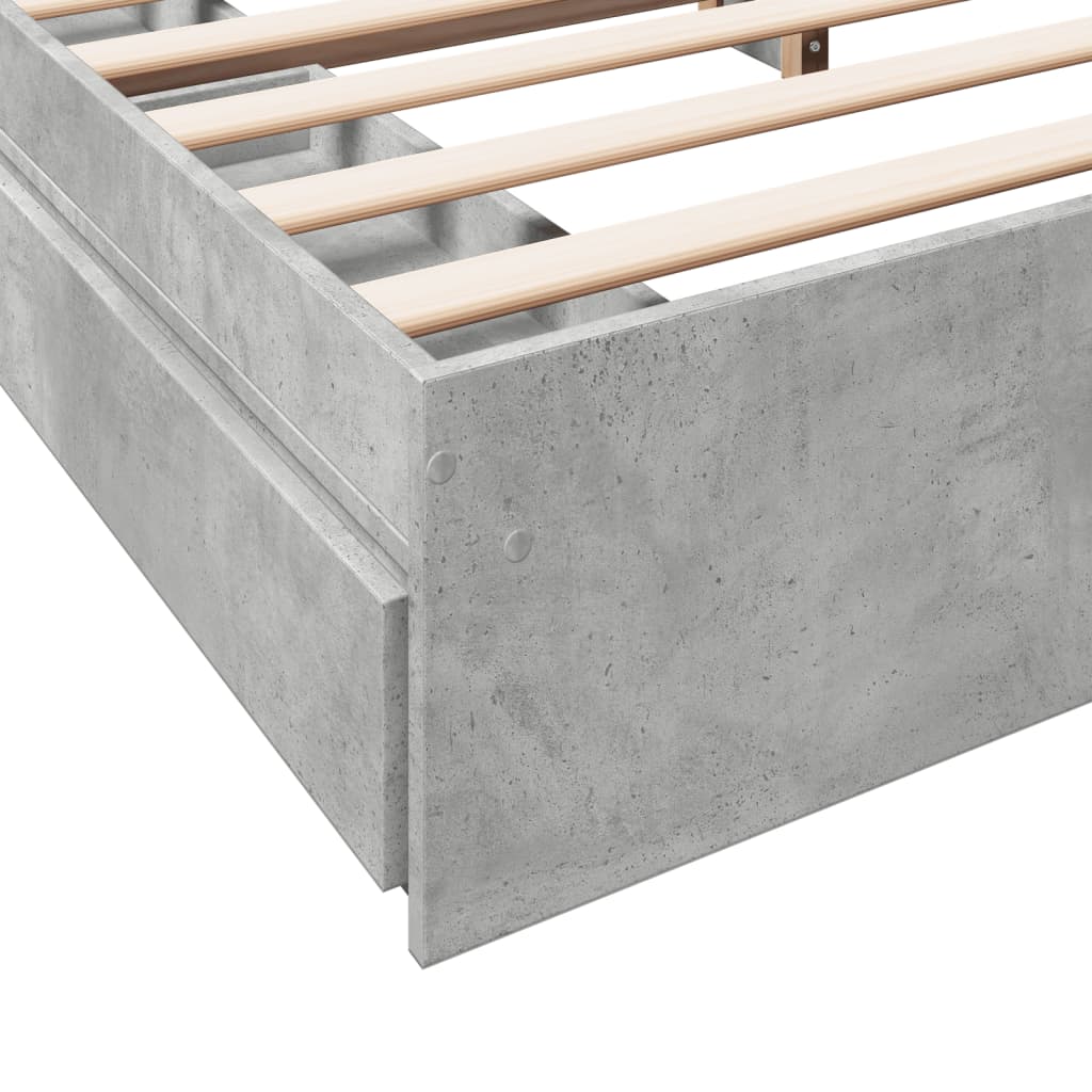 Bedframe met lades bewerkt hout betongrijs 180x200 cm is nu te koop bij PeponiXL, paradijselijk wonen!