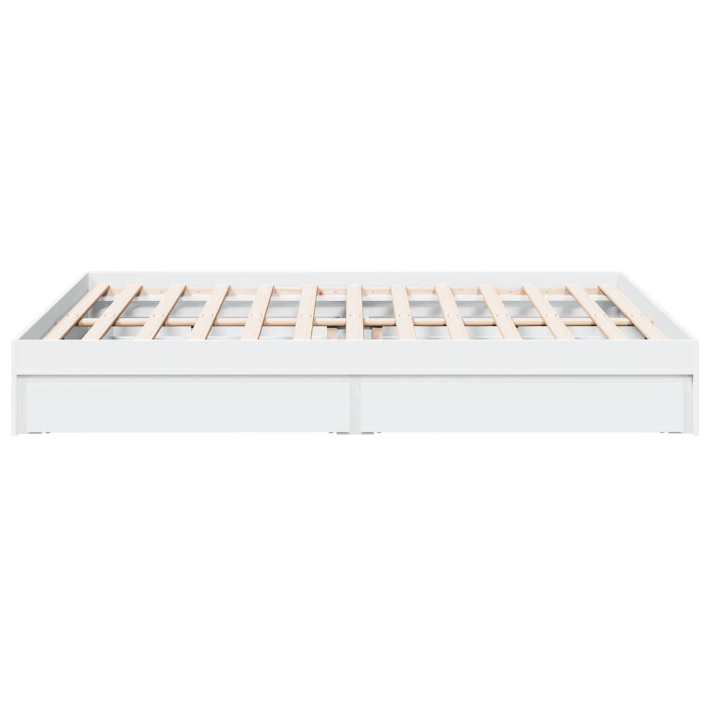 Bedframe met lades bewerkt hout wit 160x200 cm is nu te koop bij PeponiXL, paradijselijk wonen!