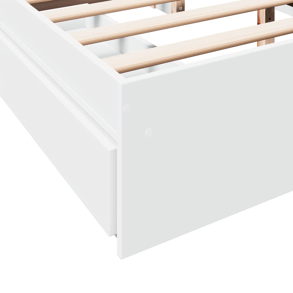 Bedframe met lades bewerkt hout wit 160x200 cm is nu te koop bij PeponiXL, paradijselijk wonen!