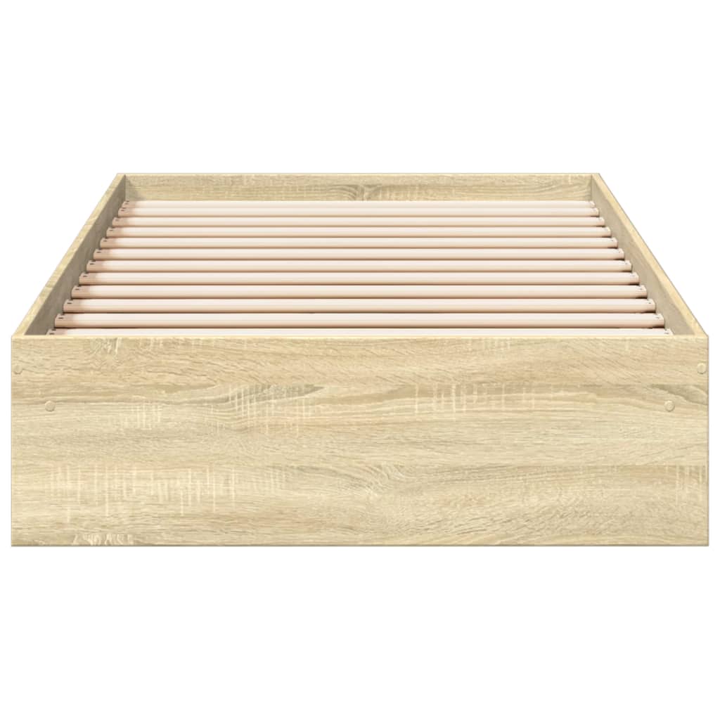 Bedframe met lades bewerkt hout sonoma eikenkleurig 90x200 cm is nu te koop bij PeponiXL, paradijselijk wonen!