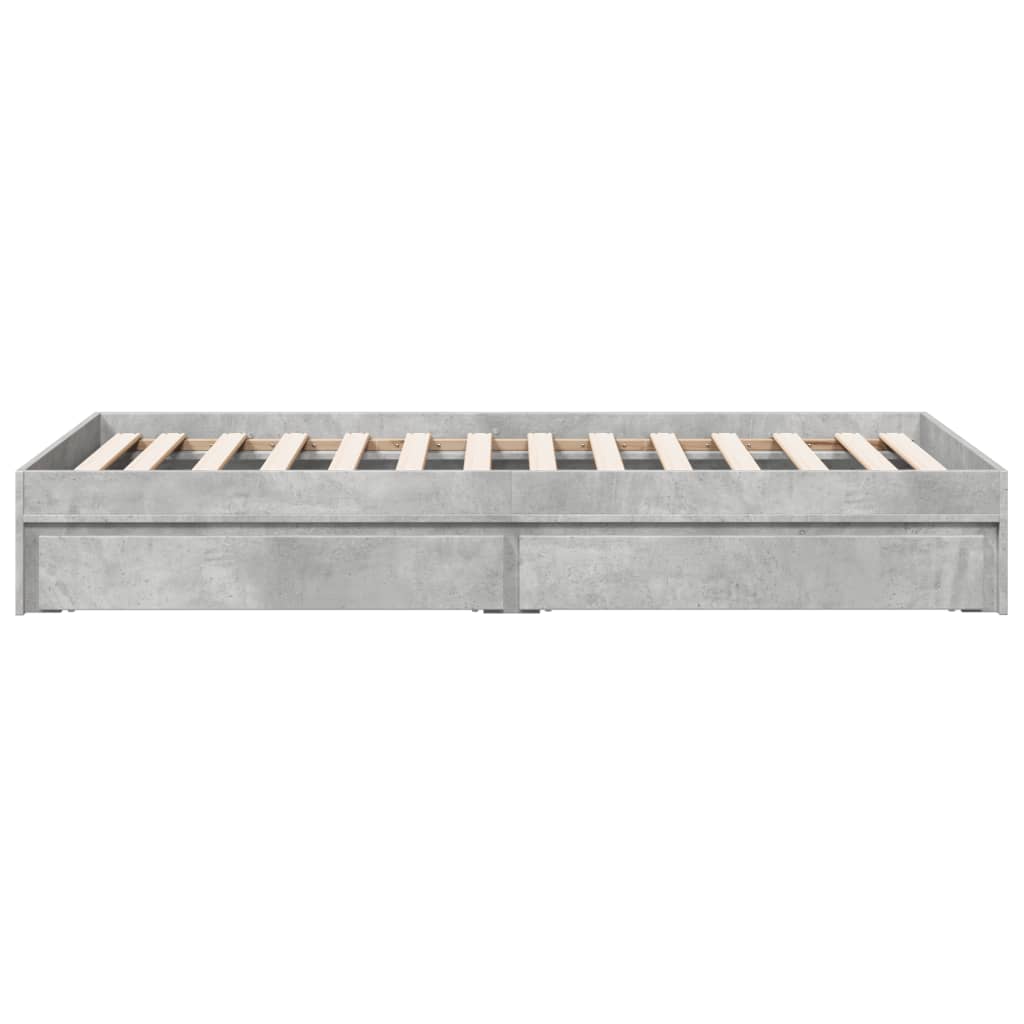 Bedframe met lades bewerkt hout betongrijs 90x200 cm is nu te koop bij PeponiXL, paradijselijk wonen!