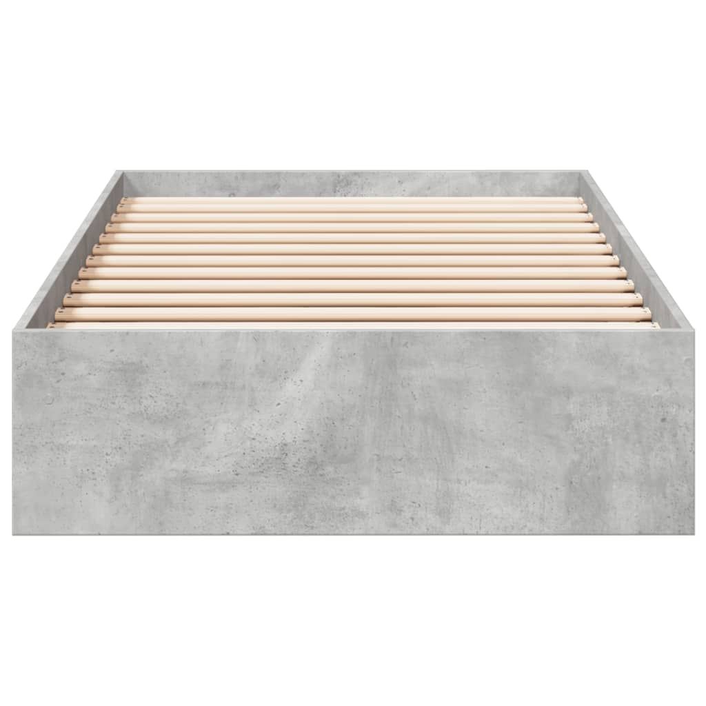 Bedframe met lades bewerkt hout betongrijs 75x190 cm is nu te koop bij PeponiXL, paradijselijk wonen!