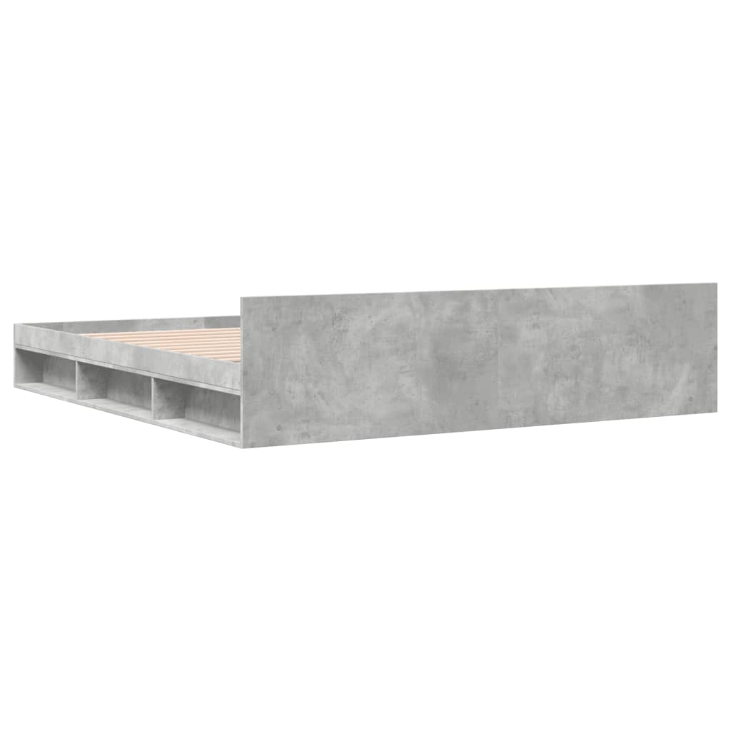 Bedframe met lades bewerkt hout betongrijs 200x200 cm is nu te koop bij PeponiXL, paradijselijk wonen!