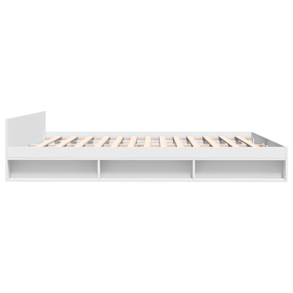 Bedframe met lades bewerkt hout wit 180x200 cm is nu te koop bij PeponiXL, paradijselijk wonen!