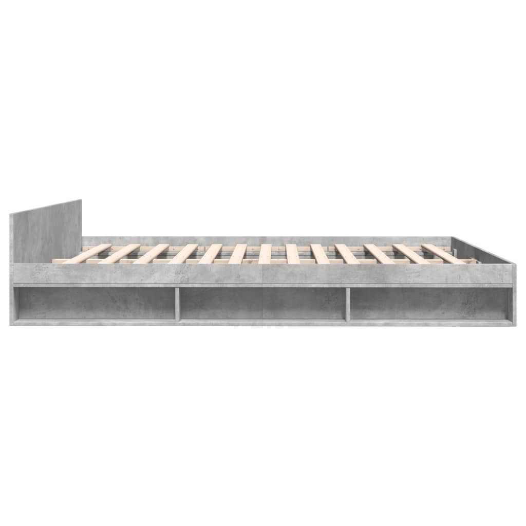 Bedframe met lades bewerkt hout betongrijs 180x200 cm is nu te koop bij PeponiXL, paradijselijk wonen!