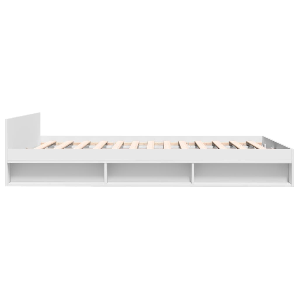 Bedframe met lades bewerkt hout wit 140x200 cm is nu te koop bij PeponiXL, paradijselijk wonen!